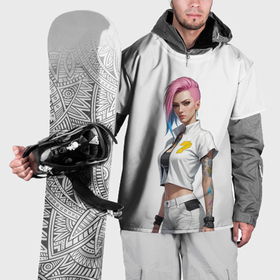 Накидка на куртку 3D с принтом Девушка в белом Cyberpunk 2077 в Тюмени, 100% полиэстер |  | 
