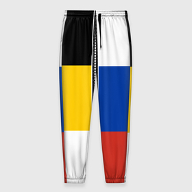 Мужские брюки 3D с принтом Россия   патриот в Новосибирске, 100% полиэстер | манжеты по низу, эластичный пояс регулируется шнурком, по бокам два кармана без застежек, внутренняя часть кармана из мелкой сетки | 