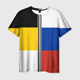 Мужская футболка 3D с принтом Россия   патриот в Курске, 100% полиэфир | прямой крой, круглый вырез горловины, длина до линии бедер | 