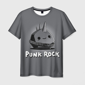Мужская футболка 3D с принтом Камень панк , 100% полиэфир | прямой крой, круглый вырез горловины, длина до линии бедер | 