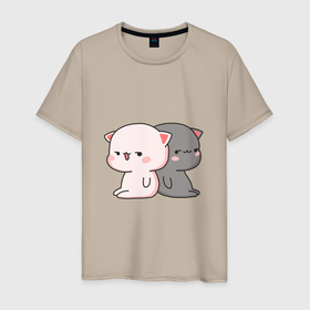 Мужская футболка хлопок с принтом Любимые котики в Белгороде, 100% хлопок | прямой крой, круглый вырез горловины, длина до линии бедер, слегка спущенное плечо. | 