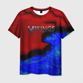 Мужская футболка 3D с принтом Викинг шторм молния , 100% полиэфир | прямой крой, круглый вырез горловины, длина до линии бедер | 