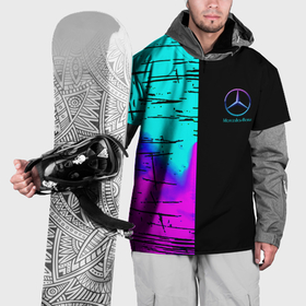 Накидка на куртку 3D с принтом Mercedes benz неон текстура в Екатеринбурге, 100% полиэстер |  | Тематика изображения на принте: 