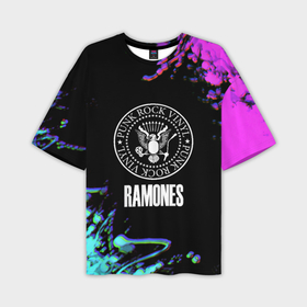 Мужская футболка oversize 3D с принтом Ramones rock colors в Санкт-Петербурге,  |  | 