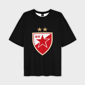 Мужская футболка oversize 3D с принтом Црвена Звезда logo fc в Петрозаводске,  |  | 