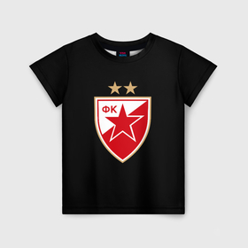 Детская футболка 3D с принтом Црвена Звезда logo fc в Курске, 100% гипоаллергенный полиэфир | прямой крой, круглый вырез горловины, длина до линии бедер, чуть спущенное плечо, ткань немного тянется | Тематика изображения на принте: 