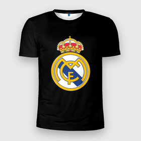 Мужская футболка 3D Slim с принтом Real madrid fc club в Кировске, 100% полиэстер с улучшенными характеристиками | приталенный силуэт, круглая горловина, широкие плечи, сужается к линии бедра | 