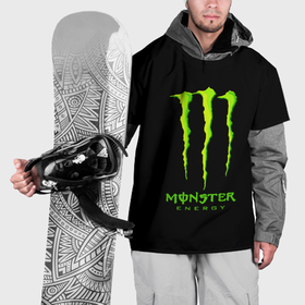 Накидка на куртку 3D с принтом Monster energy green logo в Тюмени, 100% полиэстер |  | Тематика изображения на принте: 