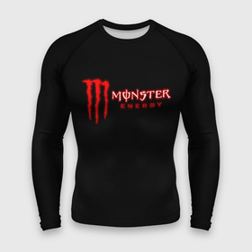 Мужской рашгард 3D с принтом Monster energy red color в Новосибирске,  |  | 