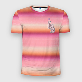 Мужская футболка 3D Slim с принтом рука Вещь: текстура свитера Энид из сериала Уэнсдей , 100% полиэстер с улучшенными характеристиками | приталенный силуэт, круглая горловина, широкие плечи, сужается к линии бедра | 