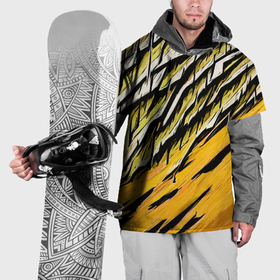 Накидка на куртку 3D с принтом Жёлтые и чёрные полосы в Тюмени, 100% полиэстер |  | 