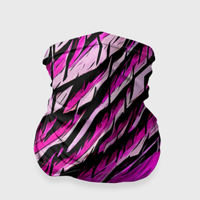 Бандана-труба 3D с принтом Розовые и чёрные полосы в Кировске, 100% полиэстер, ткань с особыми свойствами — Activecool | плотность 150‒180 г/м2; хорошо тянется, но сохраняет форму | 