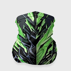 Бандана-труба 3D с принтом Чёрный камень и зелёный минерал в Кировске, 100% полиэстер, ткань с особыми свойствами — Activecool | плотность 150‒180 г/м2; хорошо тянется, но сохраняет форму | 