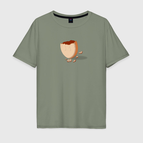 Мужская футболка хлопок Oversize с принтом Скорлупа   Слово пацана в Тюмени, 100% хлопок | свободный крой, круглый ворот, “спинка” длиннее передней части | Тематика изображения на принте: 
