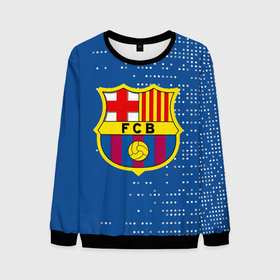 Мужской свитшот 3D с принтом Футбольный клуб Барселона   логотип крупный в Кировске, 100% полиэстер с мягким внутренним слоем | круглый вырез горловины, мягкая резинка на манжетах и поясе, свободная посадка по фигуре | 