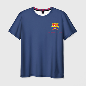 Мужская футболка 3D с принтом Месси    10 номер футбольный клуб Барселона в Тюмени, 100% полиэфир | прямой крой, круглый вырез горловины, длина до линии бедер | 