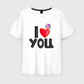 Мужская футболка хлопок Oversize с принтом I love you Lavinia cоllection в Санкт-Петербурге, 100% хлопок | свободный крой, круглый ворот, “спинка” длиннее передней части | 