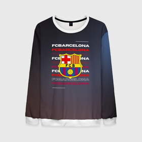 Мужской свитшот 3D с принтом Логотип футбольный клуб Барселона в Кировске, 100% полиэстер с мягким внутренним слоем | круглый вырез горловины, мягкая резинка на манжетах и поясе, свободная посадка по фигуре | 