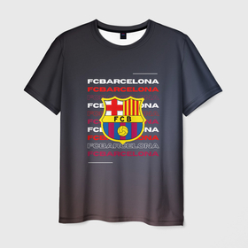 Мужская футболка 3D с принтом Логотип футбольный клуб Барселона в Кировске, 100% полиэфир | прямой крой, круглый вырез горловины, длина до линии бедер | 