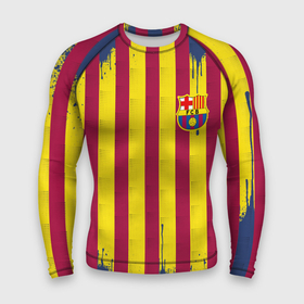 Мужской рашгард 3D с принтом Полосатые  цвета футбольного клуба Барселона в Тюмени,  |  | 
