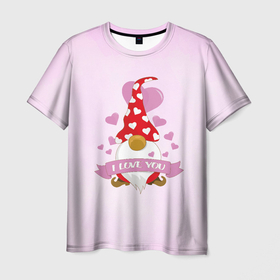 Мужская футболка 3D с принтом Твой гномик любит тебя в Тюмени, 100% полиэфир | прямой крой, круглый вырез горловины, длина до линии бедер | 