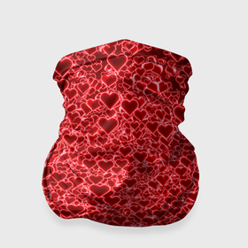 Бандана-труба 3D с принтом Светящиеся объемные сердечки в Курске, 100% полиэстер, ткань с особыми свойствами — Activecool | плотность 150‒180 г/м2; хорошо тянется, но сохраняет форму | 