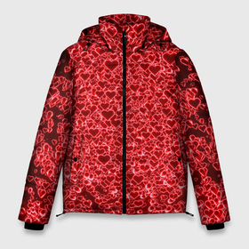 Мужская зимняя куртка 3D с принтом Светящиеся объемные сердечки в Екатеринбурге, верх — 100% полиэстер; подкладка — 100% полиэстер; утеплитель — 100% полиэстер | длина ниже бедра, свободный силуэт Оверсайз. Есть воротник-стойка, отстегивающийся капюшон и ветрозащитная планка. 

Боковые карманы с листочкой на кнопках и внутренний карман на молнии. | 