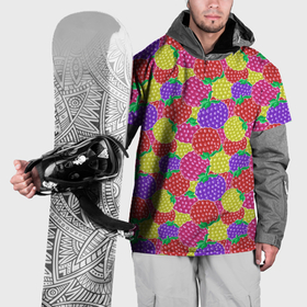 Накидка на куртку 3D с принтом Красочная малина и ежевика в Белгороде, 100% полиэстер |  | Тематика изображения на принте: 