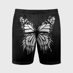 Мужские шорты спортивные с принтом Граффити с белой бабочкой в Екатеринбурге,  |  | 