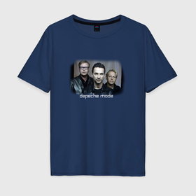 Мужская футболка хлопок Oversize с принтом Depeche Mode   a band with Fletch в Курске, 100% хлопок | свободный крой, круглый ворот, “спинка” длиннее передней части | 