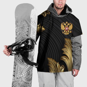 Накидка на куртку 3D с принтом Золотой герб России лепнина объемный фон в Тюмени, 100% полиэстер |  | Тематика изображения на принте: 