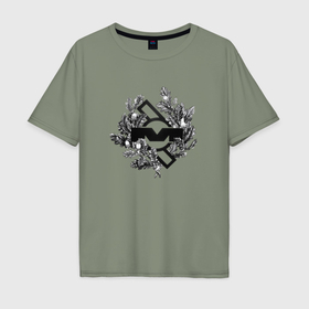 Мужская футболка хлопок Oversize с принтом Depeche Mode   Mute records logo в Курске, 100% хлопок | свободный крой, круглый ворот, “спинка” длиннее передней части | 