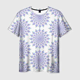 Мужская футболка 3D с принтом Криптовалюта Эфириум паттерн по кругу на белом в Санкт-Петербурге, 100% полиэфир | прямой крой, круглый вырез горловины, длина до линии бедер | 