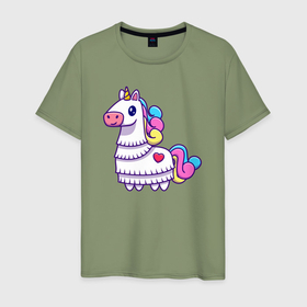Мужская футболка хлопок с принтом Love unicorn , 100% хлопок | прямой крой, круглый вырез горловины, длина до линии бедер, слегка спущенное плечо. | 