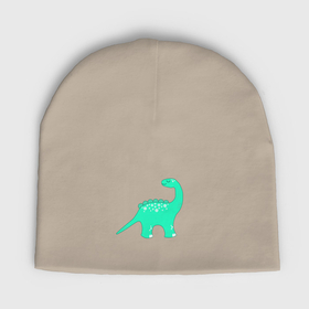 Детская шапка демисезонная с принтом Green dinosaur в Кировске,  |  | Тематика изображения на принте: 