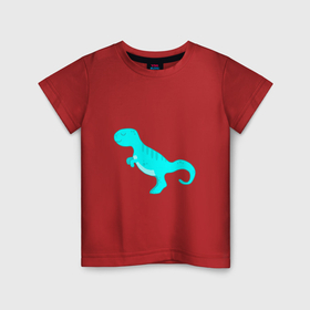 Детская футболка хлопок с принтом blue tyrannosaurus в Екатеринбурге, 100% хлопок | круглый вырез горловины, полуприлегающий силуэт, длина до линии бедер | Тематика изображения на принте: 
