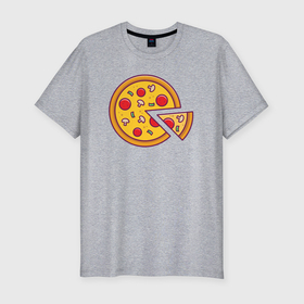Мужская футболка хлопок Slim с принтом Сырная пицца в Курске, 92% хлопок, 8% лайкра | приталенный силуэт, круглый вырез ворота, длина до линии бедра, короткий рукав | 