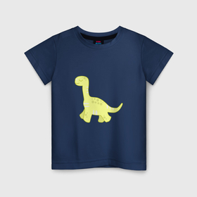 Детская футболка хлопок с принтом yellow dinosaur в Санкт-Петербурге, 100% хлопок | круглый вырез горловины, полуприлегающий силуэт, длина до линии бедер | Тематика изображения на принте: 