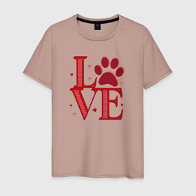 Мужская футболка хлопок с принтом Люблю домашних животных в Курске, 100% хлопок | прямой крой, круглый вырез горловины, длина до линии бедер, слегка спущенное плечо. | 