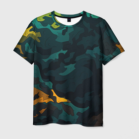 Мужская футболка 3D с принтом Яркая  абстракция  в кислотных цветах , 100% полиэфир | прямой крой, круглый вырез горловины, длина до линии бедер | 