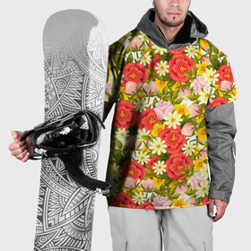 Накидка на куртку 3D с принтом Луговые цветы в Курске, 100% полиэстер |  | 