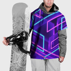 Накидка на куртку 3D с принтом Neon Geometric в Белгороде, 100% полиэстер |  | Тематика изображения на принте: 