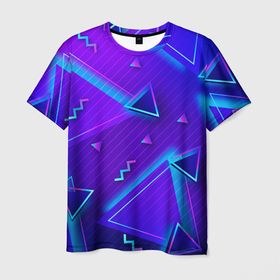 Мужская футболка 3D с принтом Neon Pattern colored в Санкт-Петербурге, 100% полиэфир | прямой крой, круглый вырез горловины, длина до линии бедер | 