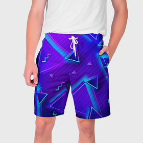 Мужские шорты 3D с принтом Neon Pattern colored в Санкт-Петербурге,  полиэстер 100% | прямой крой, два кармана без застежек по бокам. Мягкая трикотажная резинка на поясе, внутри которой широкие завязки. Длина чуть выше колен | 