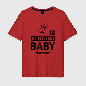Мужская футболка хлопок Oversize с принтом U2   Achtung Baby hansa studio berlin в Белгороде, 100% хлопок | свободный крой, круглый ворот, “спинка” длиннее передней части | Тематика изображения на принте: 