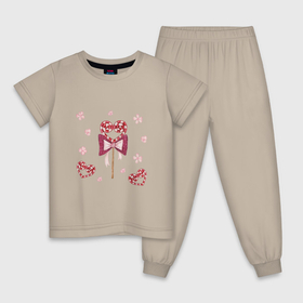 Детская пижама хлопок с принтом Леденец в Белгороде, 100% хлопок |  брюки и футболка прямого кроя, без карманов, на брюках мягкая резинка на поясе и по низу штанин
 | 