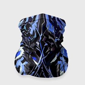 Бандана-труба 3D с принтом Чёрный материал и синие полосы в Кировске, 100% полиэстер, ткань с особыми свойствами — Activecool | плотность 150‒180 г/м2; хорошо тянется, но сохраняет форму | 
