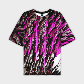Мужская футболка oversize 3D с принтом Камень и розовые полосы в Санкт-Петербурге,  |  | Тематика изображения на принте: 