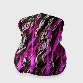 Бандана-труба 3D с принтом Камень и розовые полосы в Санкт-Петербурге, 100% полиэстер, ткань с особыми свойствами — Activecool | плотность 150‒180 г/м2; хорошо тянется, но сохраняет форму | Тематика изображения на принте: 