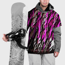 Накидка на куртку 3D с принтом Камень и розовые полосы в Санкт-Петербурге, 100% полиэстер |  | Тематика изображения на принте: 